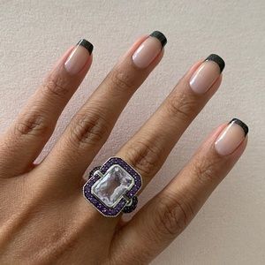 Amethyst and sterling silver ring size 7–8